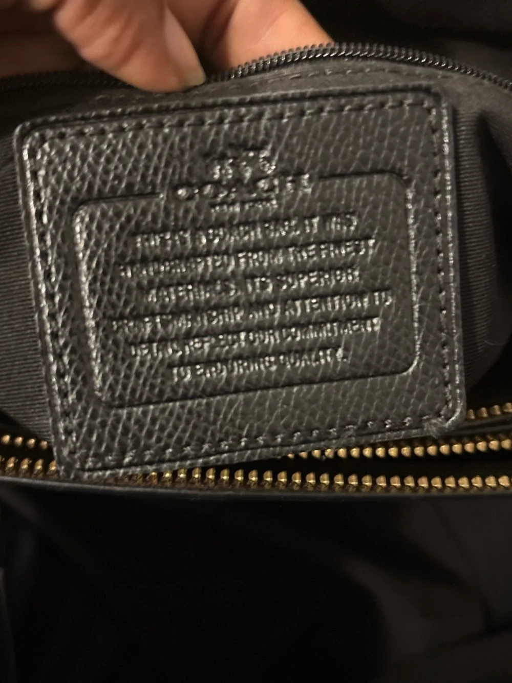 Coach Dark Brown Signature Leather Tote with Gold Hardware